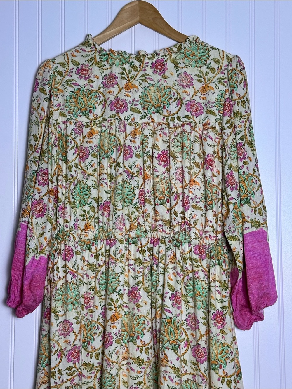 Farmers Market Puff Sleeve Maxi Dress  L Bohemian Puff sleeves flowy - Picture 10 of 13